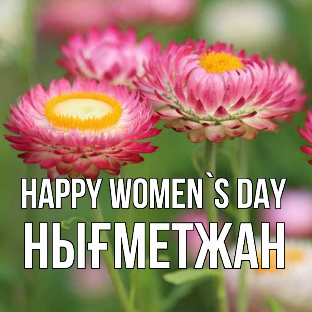 Greetings card с именем, НЫҒМЕТЖАН happy women`s day подарок на международный женский день Greetings with text for free download 